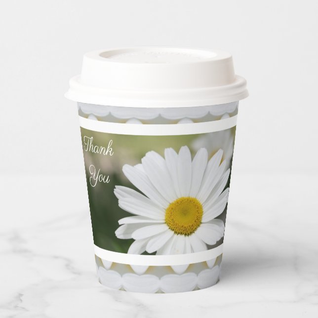 Daisy Blume mit Muster Pappbecher (Links)