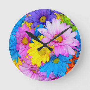 Daisy Blume Mix Clock Runde Wanduhr