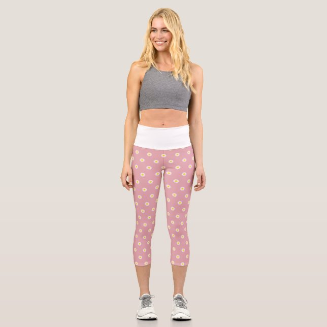 Daisy-Blume-Muster - Reinheit, Innocence-Zitat Capri Leggings (Vorderseite)