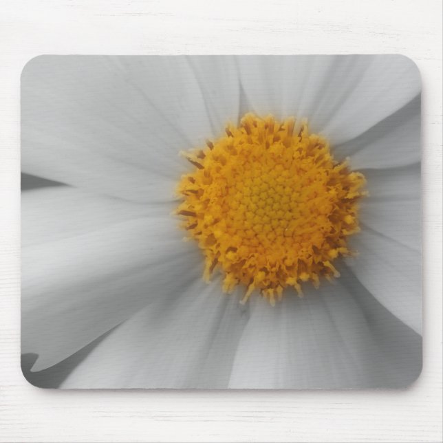 Daisy Blume Nah Up Schwarz-weiß Mousepad (Vorne)