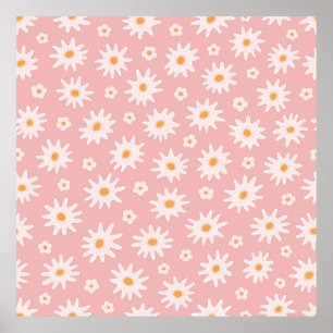 Daisy Blume nahtlos. Floraler Hintergrund Poster