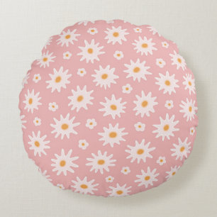 Daisy Blume nahtlos. Floraler Hintergrund Rundes Kissen