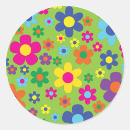 Daisy Blume Niedlich farbenfroh 1. Geburtstag Part Runder Aufkleber