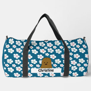 Daisy Blume Ocean Blue Brown Potato Custom Duffle Bag