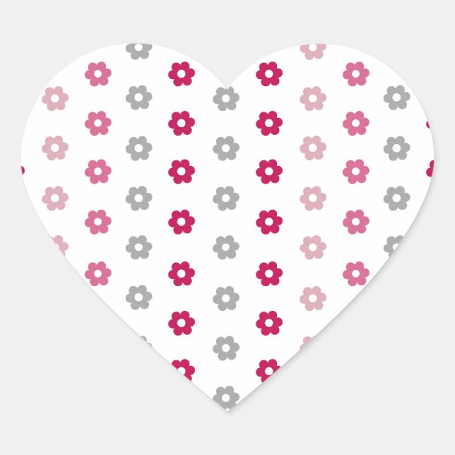 Daisy Blume Pattern Herz-Aufkleber (Vorderseite)