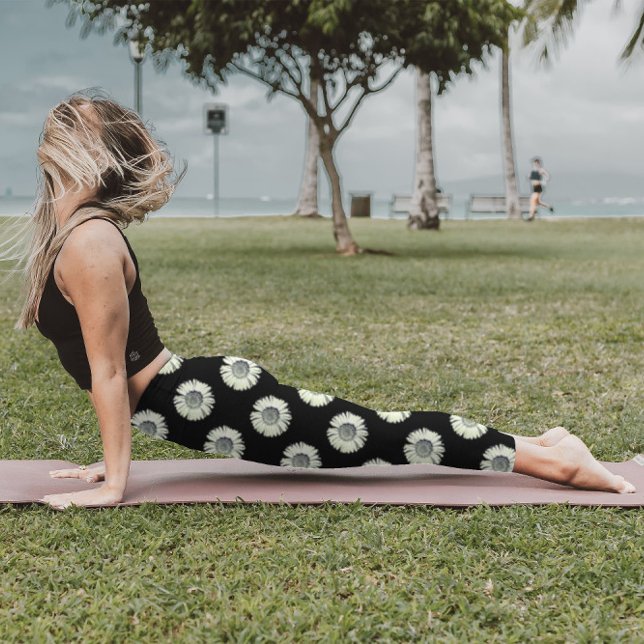 Daisy Blume Pattern Niedlich Girly Trendy White Bl Leggings (Von Creator hochgeladen)