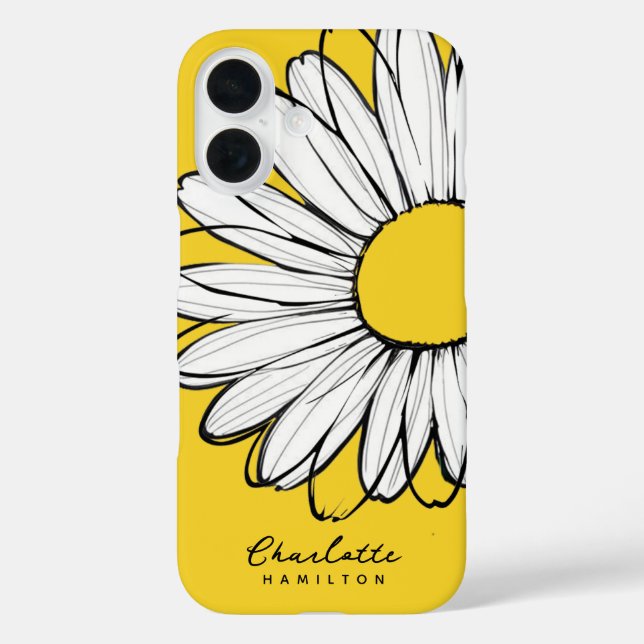 Daisy Blume Personalisiert Name iPhone 16 Hülle (Rückseite)