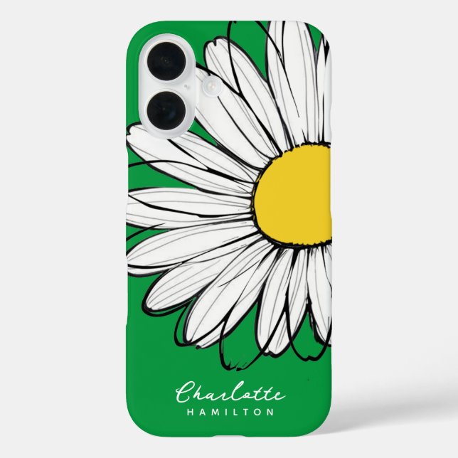 Daisy Blume Personalisiert Name iPhone 16 Hülle (Rückseite)
