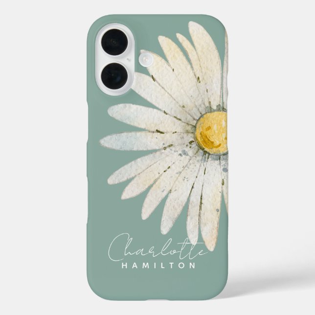 Daisy Blume Personalisiert Name iPhone 16 Hülle (Rückseite)