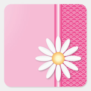 Daisy Blume Quadratischer Aufkleber