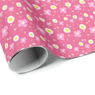 Daisy Blume rosa in Rosa Geschenkpapier