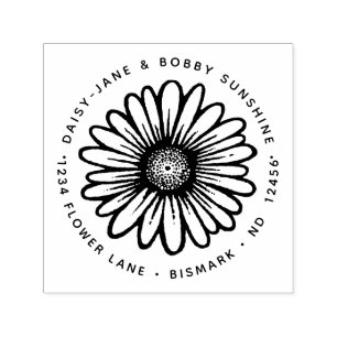 Daisy Blume Rücksendeadresse Floral Botanisch Permastempel