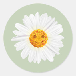 Daisy Blume Smiley Runder Aufkleber
