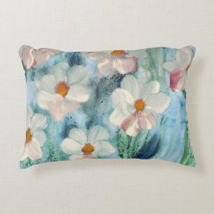 Daisy Blume Wasserfarbe mit Blues Zierkissen