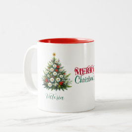 Daisy Blume Weihnachtsbaum Frohe Weihnachtsnamen Zweifarbige Tasse