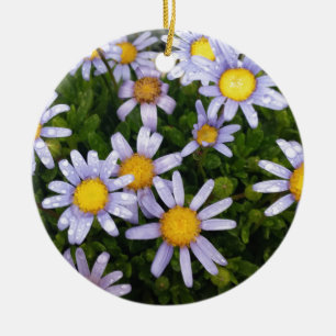Daisy-Blume, weißgelbe Blume, Naturmilch Keramik Ornament