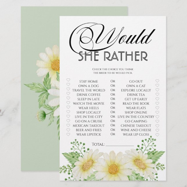 Daisy Blume würden lieber Brautparty spielen (Vorne/Hinten)