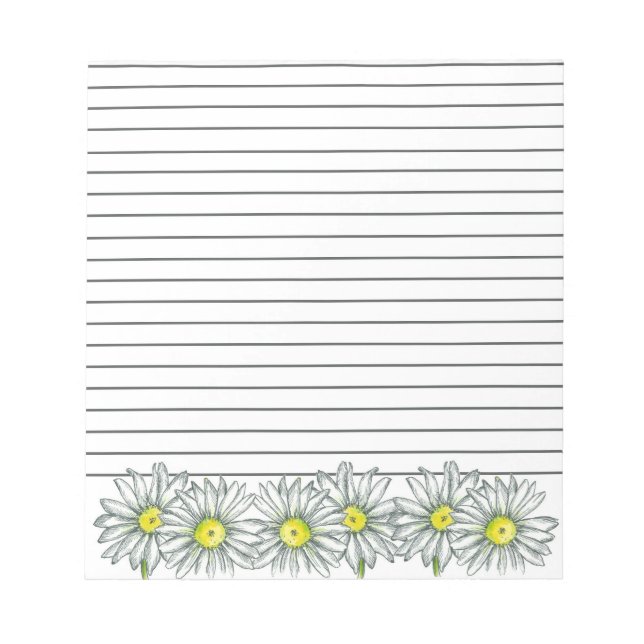 Daisy Blume Zeichnete GrauLined Notizblock (Vorderseite)