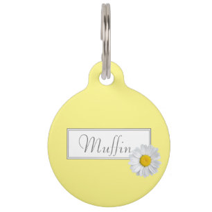 Daisy Blumenmuster gelb lebendig Haustiermarke