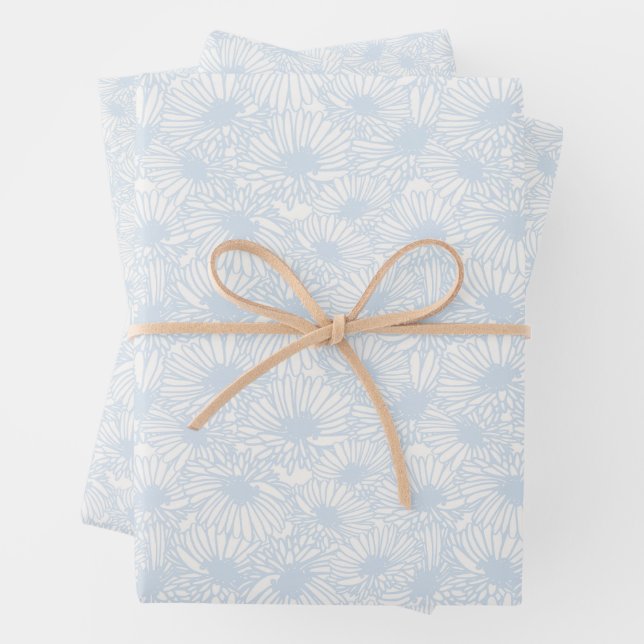 Daisy Blüten - Puderblau Geschenkpapier Set (Beispiel)