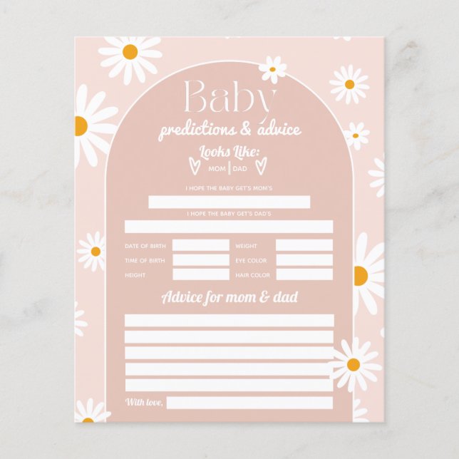 Daisy Boho Baby in blütenrosa Baby Showspiel (Vorderseite)