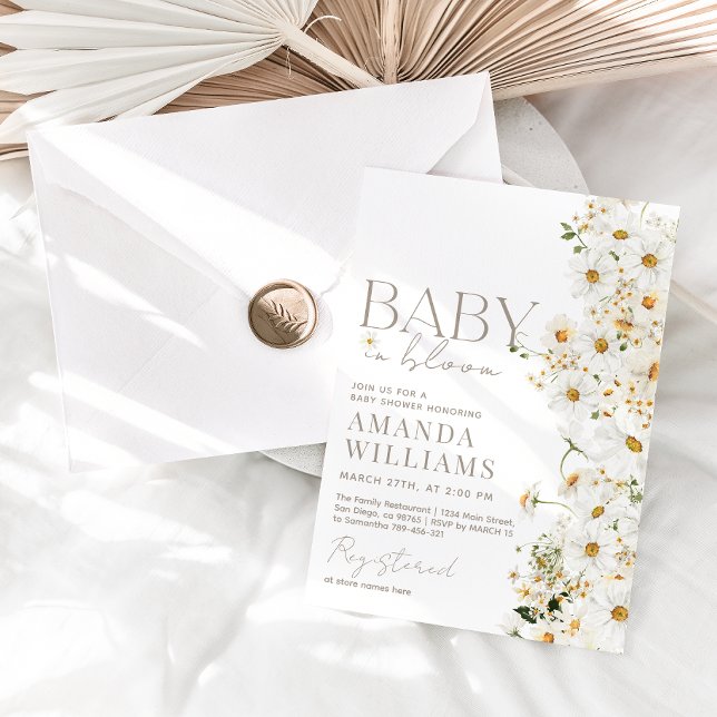 Daisy Boho Fleur sauvage Baby shower Invitation (Créateur téléchargé)