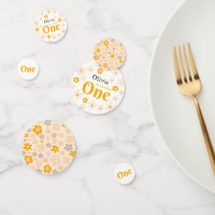 Daisy Boho Floral 1. Geburtstag Konfetti