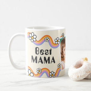 Daisy Boho Regenbogen Foto Beste MAMA Groovy Kaffeetasse