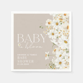Daisy Boho Wildblume Baby in Blütendusche Serviette