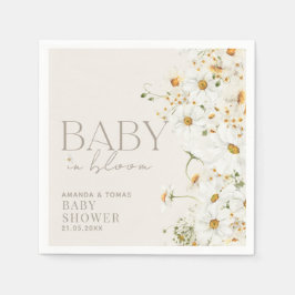 Daisy Boho Wildblume Baby in Blütendusche Serviette