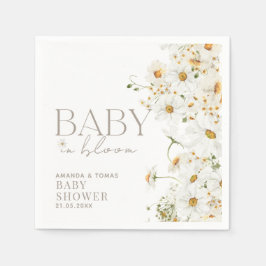 Daisy Boho Wildblume Baby in Blütendusche Serviette
