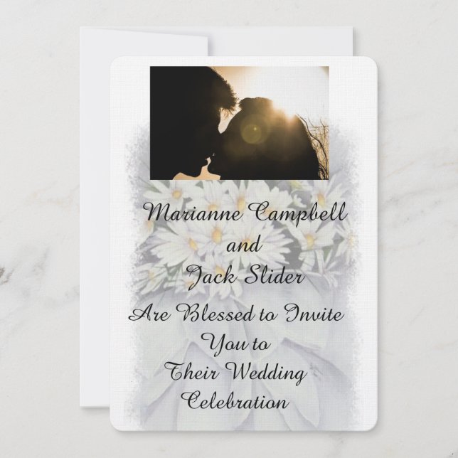 DAISY BOUQUET FAIRE-PART DE MARIAGE PERSONNALISABL (Devant)