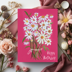 Daisy Bouquet Happy Birthday Postkarte