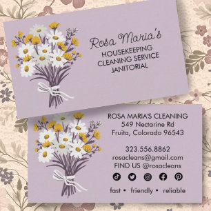 Daisy Bouquet House Clearing Service Soziale Ikone Visitenkarte