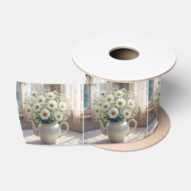 Daisy Bouquet in an Antique Teapot Satinband (Spule)