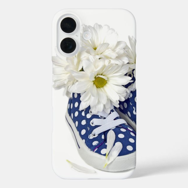 Daisy Bouquet in Sneakers iPhone 16 Hülle (Rückseite)