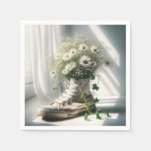 Daisy Bouquet in weißem Sneaker Serviette