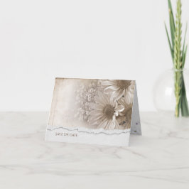 Daisy Bouquet mit abgerissener Kante Save the Date Einladung