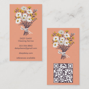 Daisy Bouquet Niedlich Clearing Service QR Code Visitenkarte