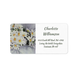 Daisy Bouquet von Blume in Aquarelladresse Adressaufkleber
