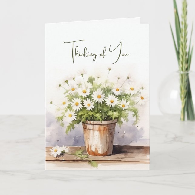 Daisy Bouquet Watercolor zum Nachdenken Karte (Vorderseite)