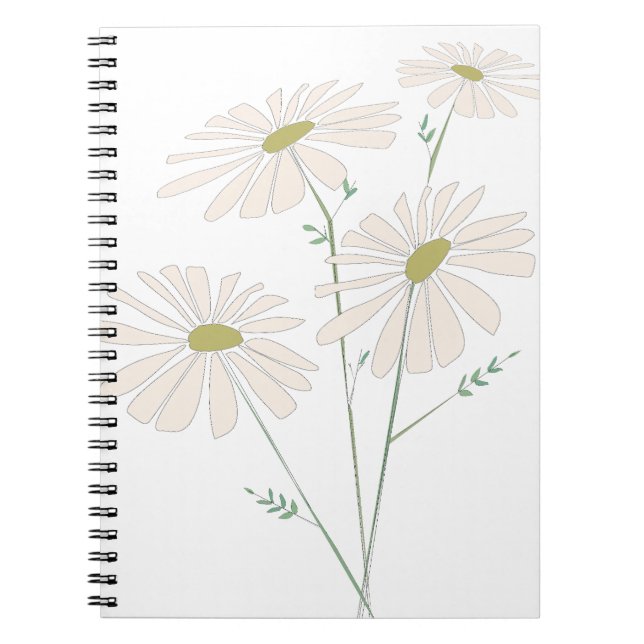 Daisy Bunch Delicate Daisy Dance - White Floral Notizblock (Vorderseite)