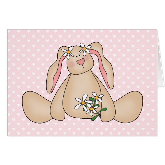 Daisy Bunny Blank Card (Vorderseite (Horizontal))
