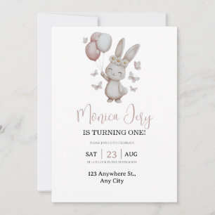 Daisy & Butterflies Floral Hase Einladung