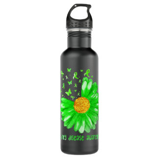 Daisy Butterfly Green Ribbon Kidney Disease Awaren Edelstahlflasche