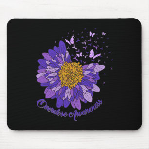 Daisy Butterfly Lila Ribbon Überdosierung Bewussts Mousepad