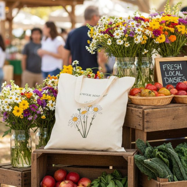 Daisy Canvas Bag, Teacher Tote Bag Tragetasche (Von Creator hochgeladen)