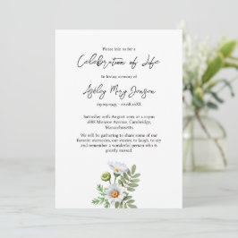 Daisy Celebration of Life Funeral Einladung