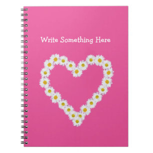 Daisy Chain Heart Spiral Notebook zum Personalisie Notizblock