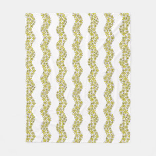 Daisy Chain Wiggly Blume Streifen gelb Fleecedecke